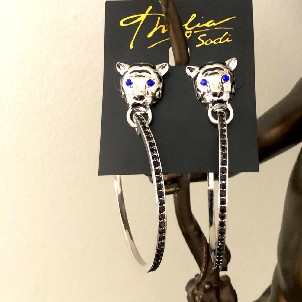 Women’s silver Tiger Hoop earrings